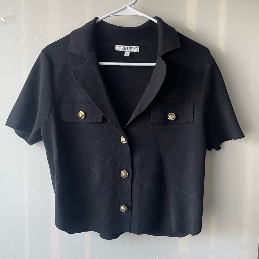 Love Trend Black Button Down Shirt